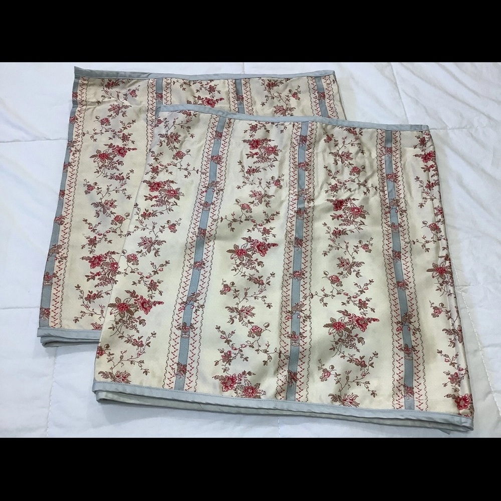Ralph Lauren American Living Hillsborough Rose Floral Sateen 2 Curtain Valances
